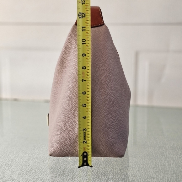 Dooney & Bourke Taupe & Brown Pebble Grain Leather Shoulder Bag - Picture 14 of 16